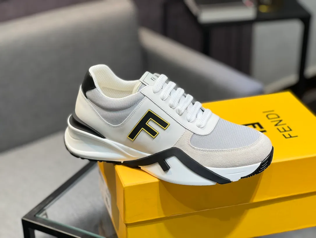 Men's shoes 💰540 FENDI men's fashionable casual shoes 👟Hot sale🔥 Official website 1:1 replica ⬆️Original quality - original leather - original breathable mesh lining original outsole 1:1 replica, code number 38-44 (45-46 customized)